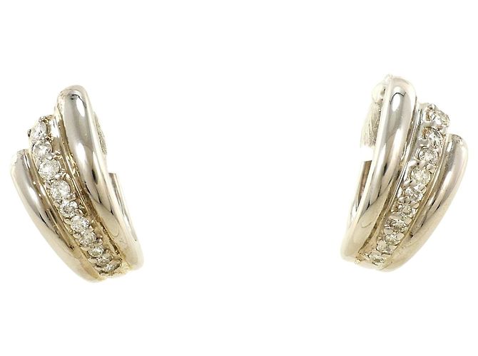 Autre Marque Orecchini a clip in oro bianco 18K e diamanti D'oro