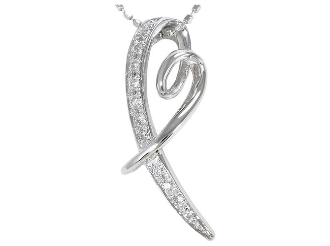 Autre Marque Colar de ouro branco 18K com diamante Dourado