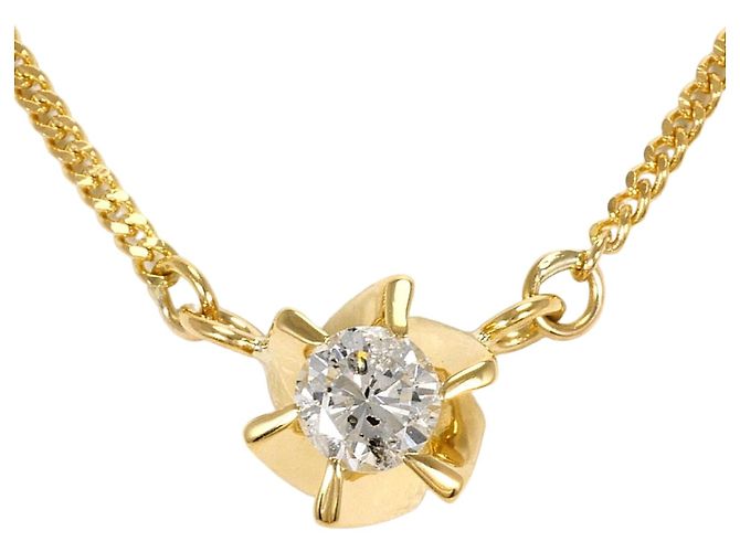Autre Marque 18K Gelbgoldhalskette mit Diamant Golden