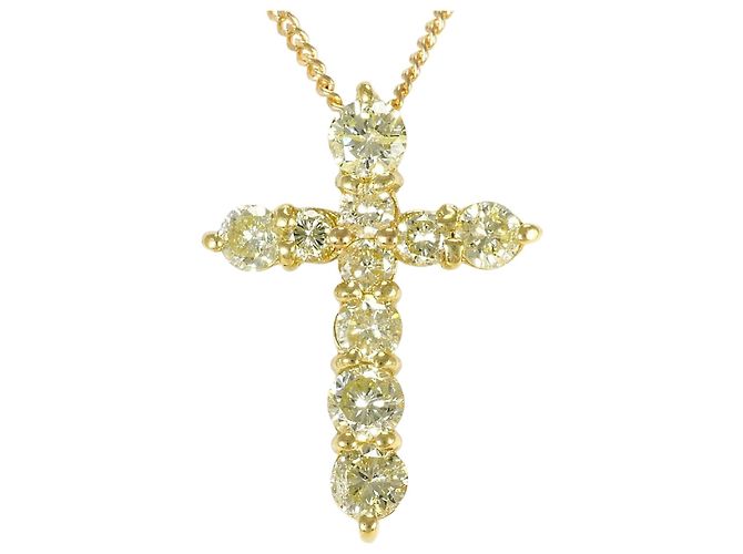 Autre Marque 18K Yellow Gold Necklace with Diamond Golden