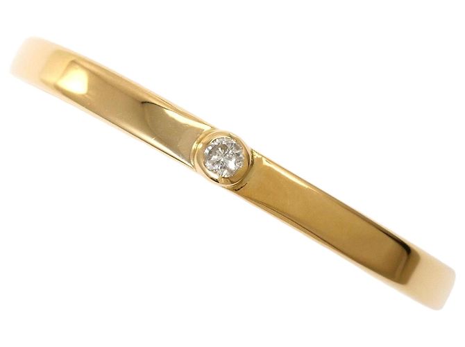 Autre Marque Aliança de ouro amarelo 18K com diamantes Dourado