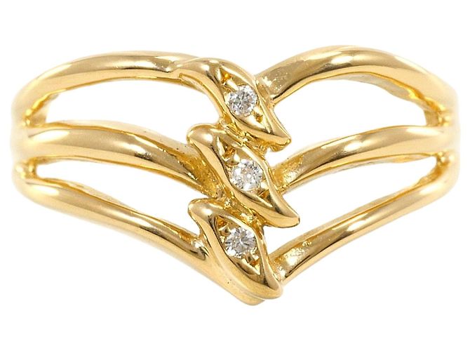 Autre Marque 18K Gelbgold-Ring mit Diamant Golden