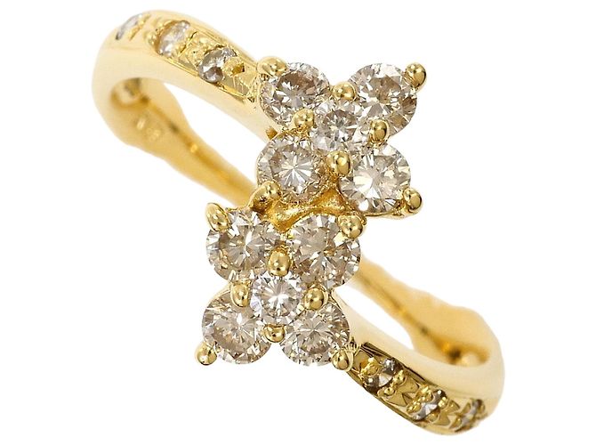 Autre Marque 18K Gelbgold-Ring mit Diamant Golden