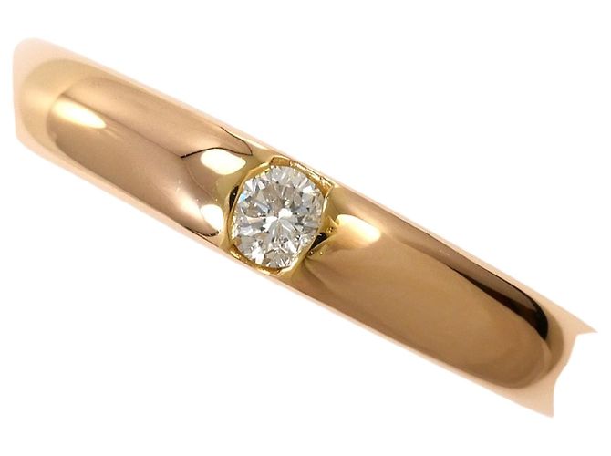Autre Marque Anel de banda em ouro rosa 18K e diamantes Dourado