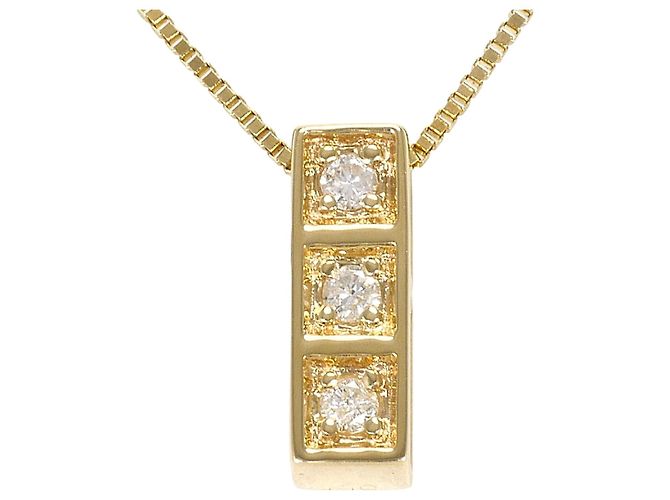 Autre Marque Collar de oro amarillo de 10K con diamante Dorado
