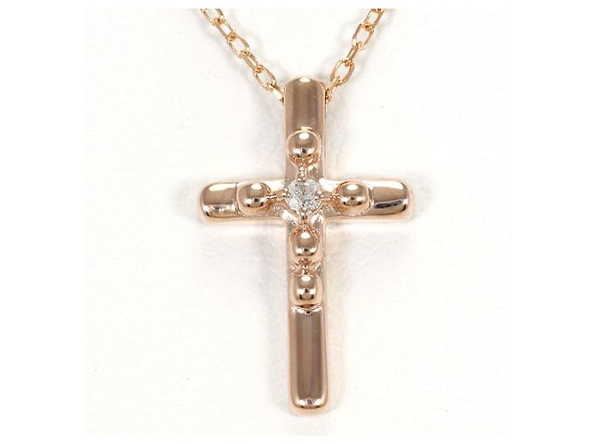 Autre Marque Collar de oro rosa de 10K con diamante Dorado