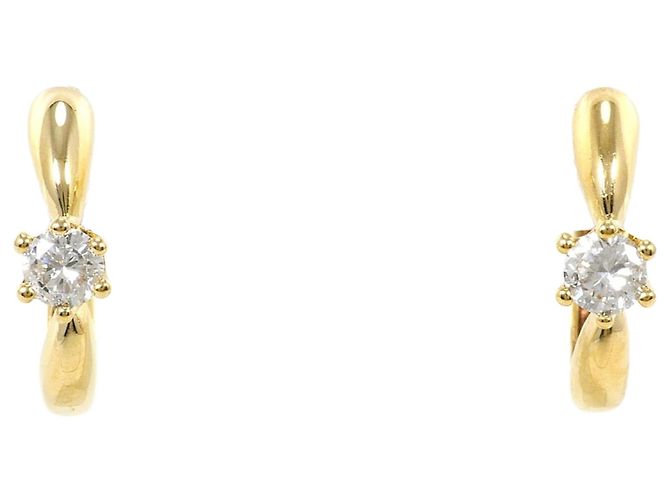 Autre Marque Orecchini a cerchio in oro giallo 18K con diamanti D'oro