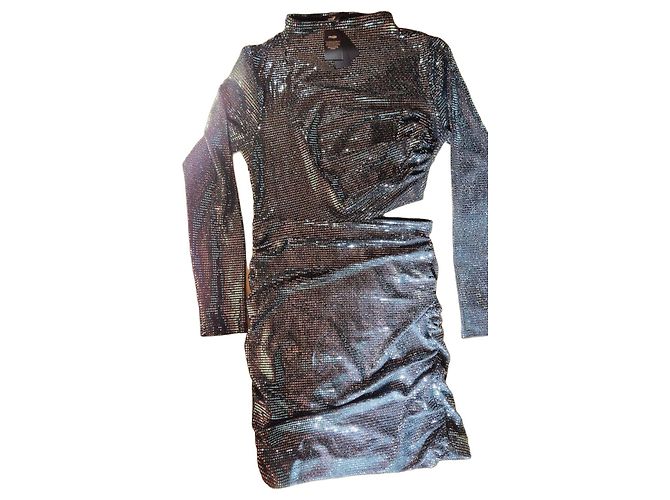 Maje Schwarzes Paillettenkleid mit Cut-Out