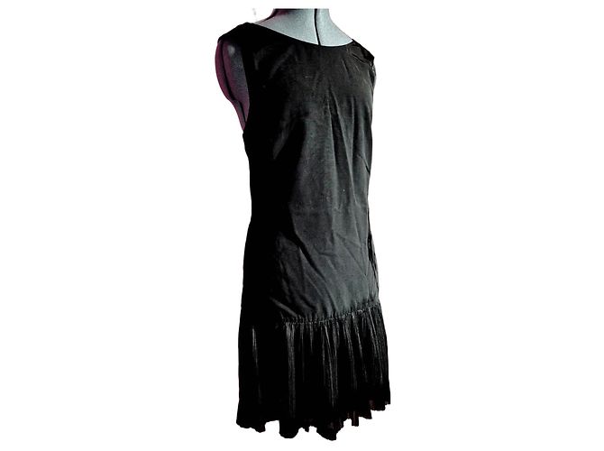 Sandro E15 Replay Kleid schwarz plissiert