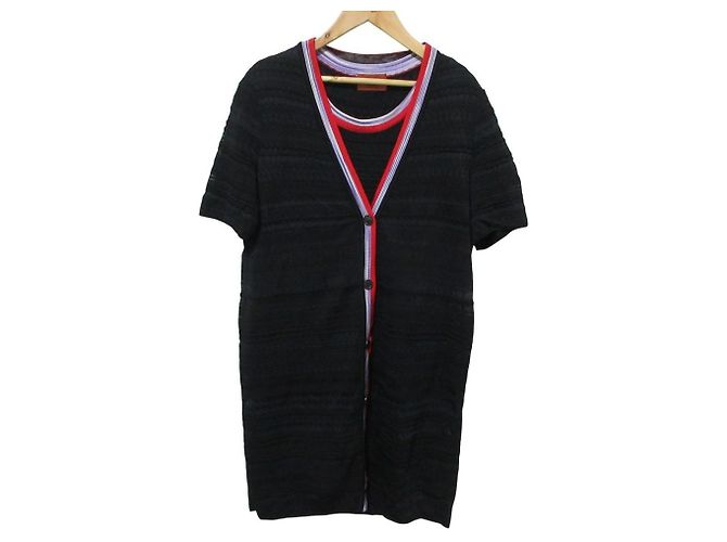 Autre Marque Missoni Langer Strickstrickjacke Ensemble Schwarz