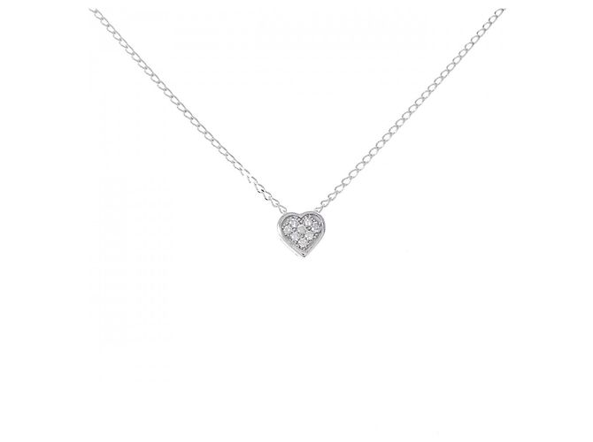 Autre Marque Collana in oro bianco 10K e diamanti Argento