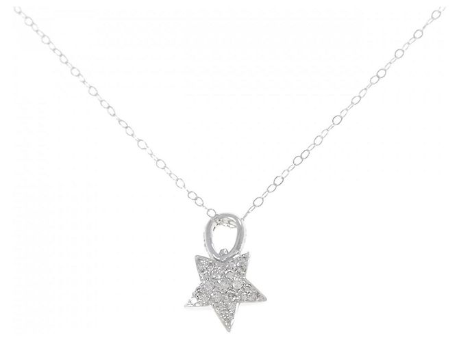 Autre Marque Colar de ouro branco Au750 e diamantes Prata