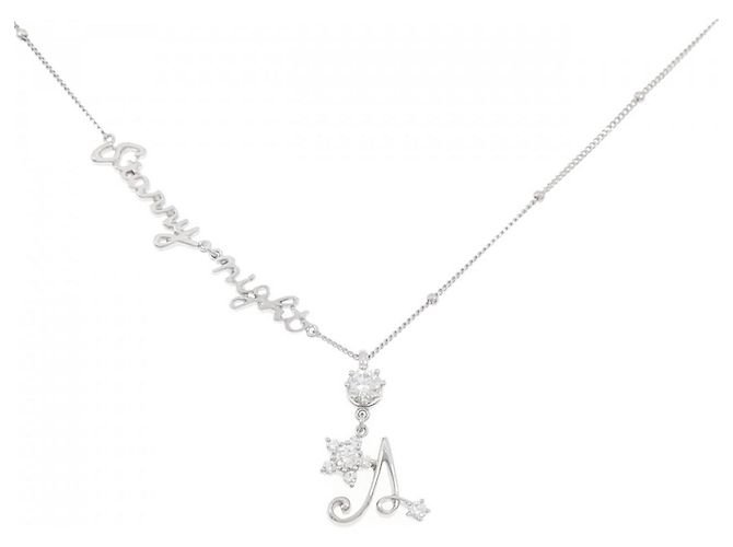 Autre Marque Diamant-Halskette PT900 PT850 Silber