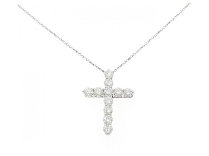 Tiffany & Co Collana Tiffany Large Cross in platino Argento