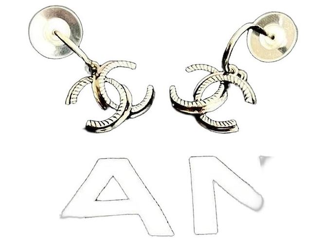 Orecchini Chanel Coco Mark Argento Metallo