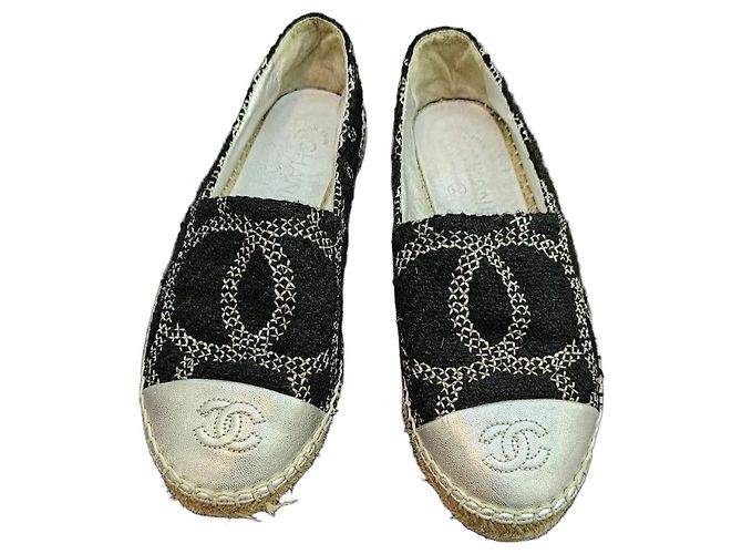 Chanel Espadrilles Black White