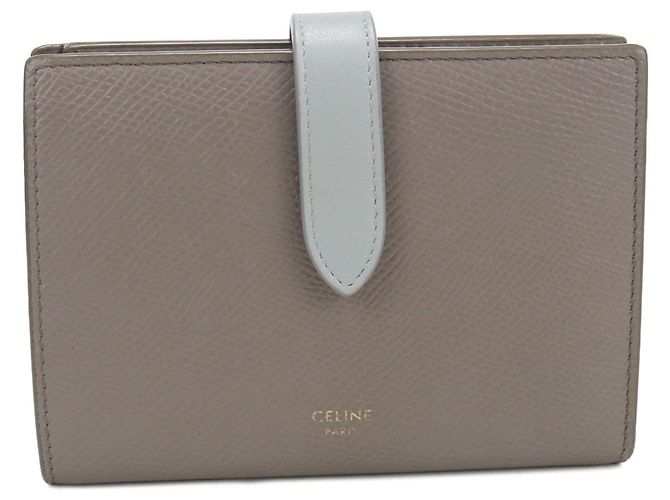 Céline Celine Gray Bi-fold Wallet Brown