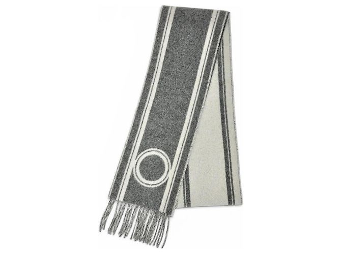 Hermès Stola in cashmere grigio Hermes Marrone