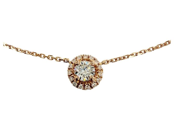 Colar de ouro rosa Cartier com diamantes Dourado