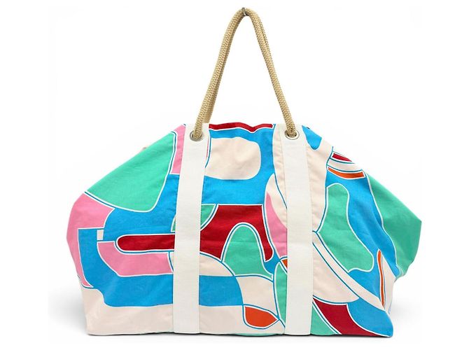 Hermès Hermes Cabas Drapeaux au Vent Tote Bag Multicolor