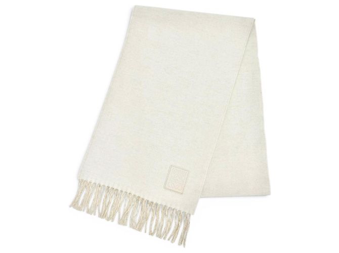 Echarpe de lã e cashmere Loewe Bege Cru