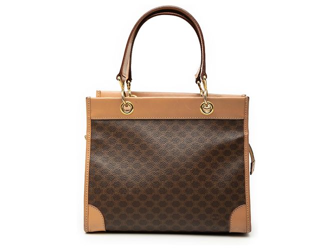 Céline Celine Brown Macadam Coated Canvas Tote