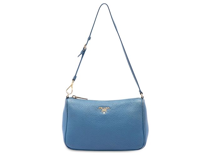 Pochette Prada Blue Vitello Daino