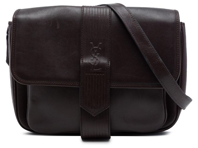 Borsa a tracolla Saint Laurent in pelle marrone Marrone scuro