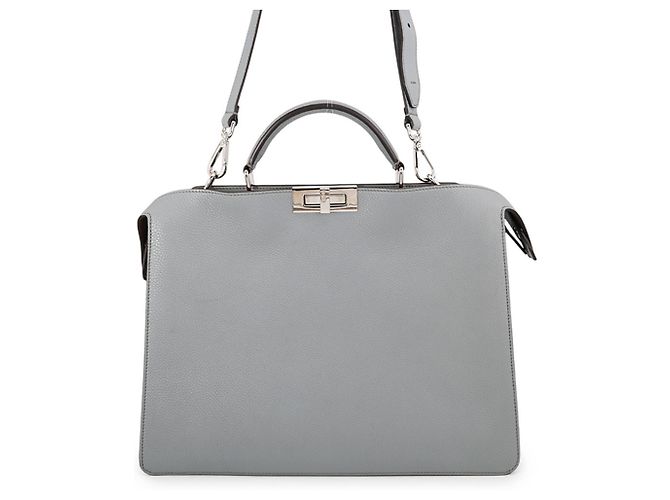 Bolsa de couro Fendi Peekaboo I.U Medium Marrom
