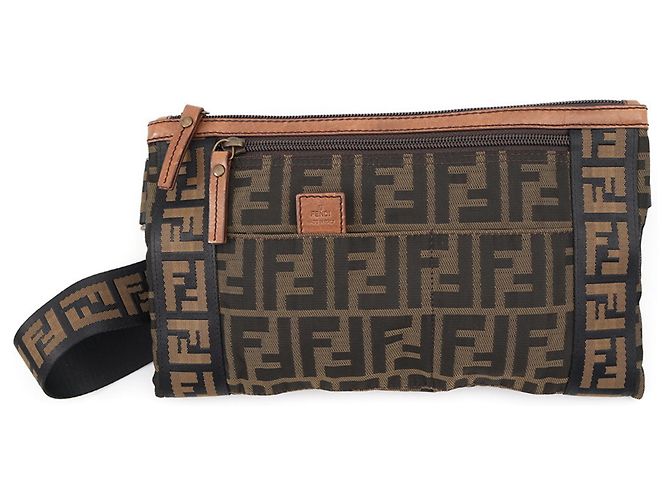 Zucca Bolsa tiracolo Fendi em canvas marrom
