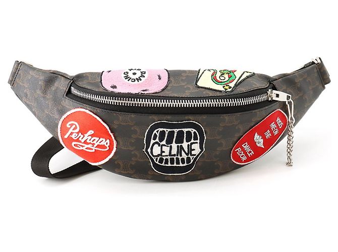 Céline Bolsa tiracolo Celine The Dancing Kid em couro Marrom Preto Multicor