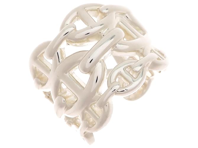 Hermès Hermes Chaine d'Ancre Enchainee GM Silver Band Ring 