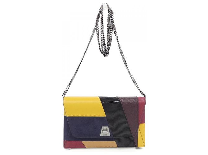 Autre Marque Bolsa Envelope Akris Anouk Preto Azul Amarelo Azul marinho