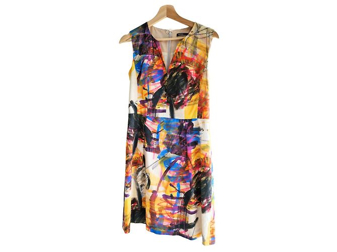 Autre Marque Vestido sin mangas Natan Edition 5 Estampado Abstracto Negro Rosa Blanco Roja Azul Multicolor Gris Amarillo