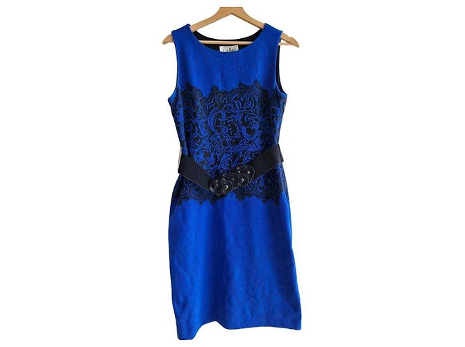 Joseph Ribkoff Abito in Jacquard Blu e Nero