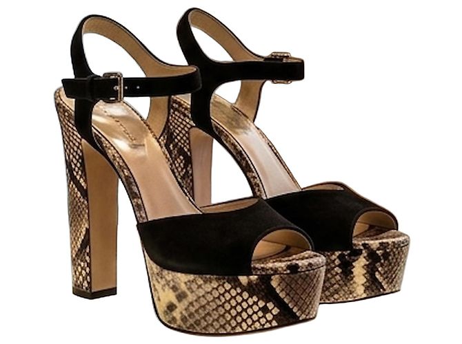 Michael Kors High-Heel-Sandalen mit Python-Print Schwarz Python drucken
