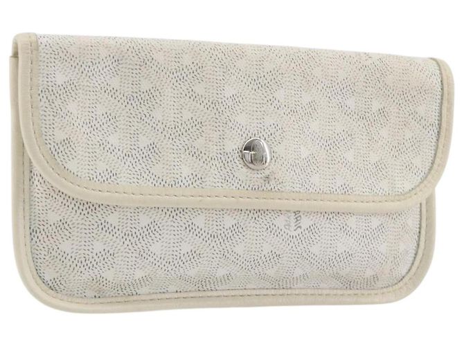 GOYARD Herringbone Pouch PVC Weiß Authentisch 192230