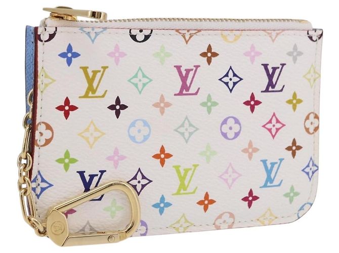 LOUIS VUITTON Monogram Multicolor Pochette Cles NM Purse M93733 LV Auth 192020V White