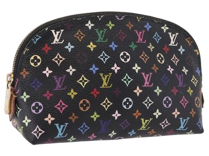 LOUIS VUITTON Monogram Multicolor Pochette Pouch Black M47355 LV Auth 192009 Nero