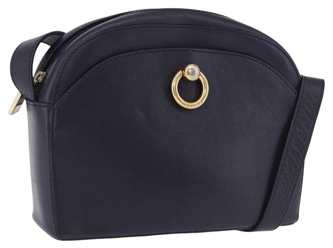 Céline Borsa a tracolla CELINE in pelle blu navy e oro Auth ka5240A D'oro