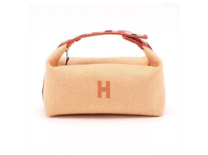 Hermès Trousse de Toilette Bride PM Wool Beauty Case Orange