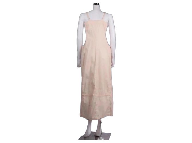 Marithé et François Girbaud langes Baumwollkleid in Blassrosa Pink