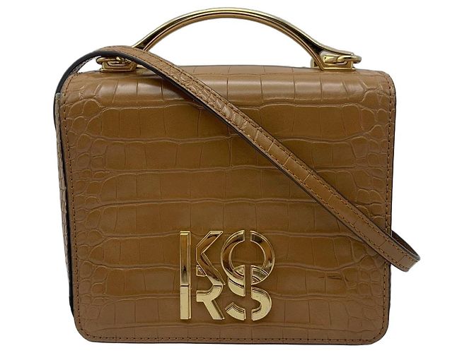 Michael Kors Bolsa de couro textura crocodilo Marrom