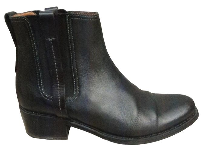 Heschung Black Leather Chelsea Boots