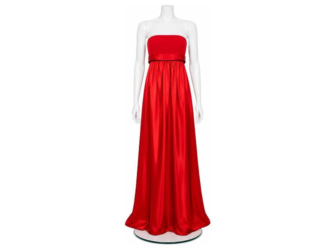 Vera Wang Trägerloses Abendkleid Valentina Rot