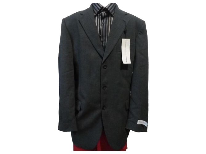 Emanuel Ungaro Men's Charcoal Pinstripe Wool Suit