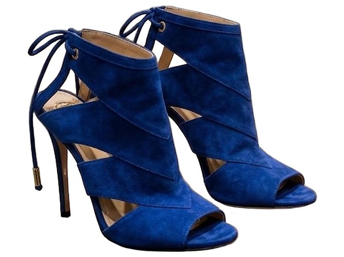 Sandali Elisabetta Franchi in Pelle Scamosciata Blu