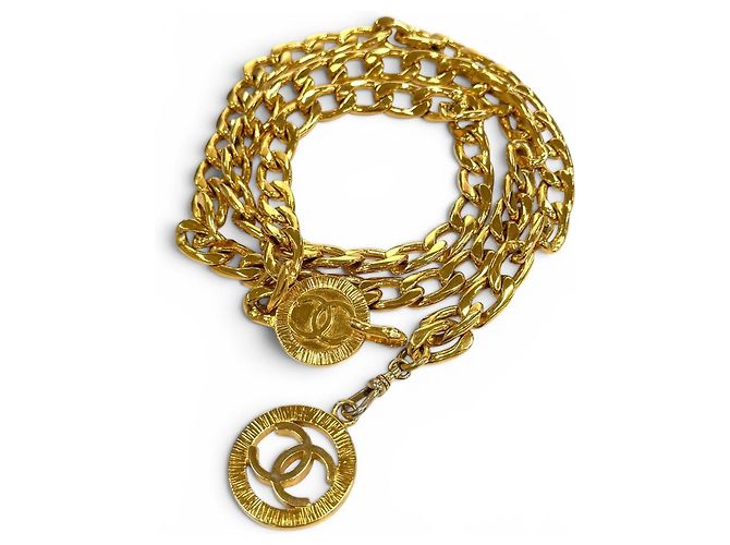 Cintura con catena Chanel Vintage Coco Mark D'oro