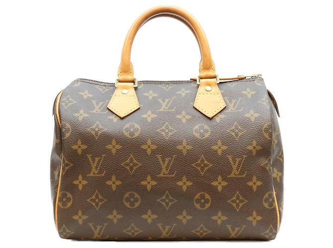 Sac Boston Louis Vuitton Monogram Speedy 25 Marron