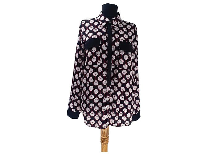 Autre Marque Rachel Rachel Roy Camicia con stampa floreale nera Nero Bianco Rosso